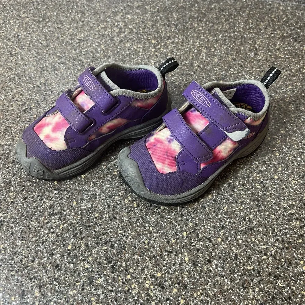 Keen Little Kids Girls Toddler Size 7 Purple/Pink Outdoor Sneakers Snap On Shoes